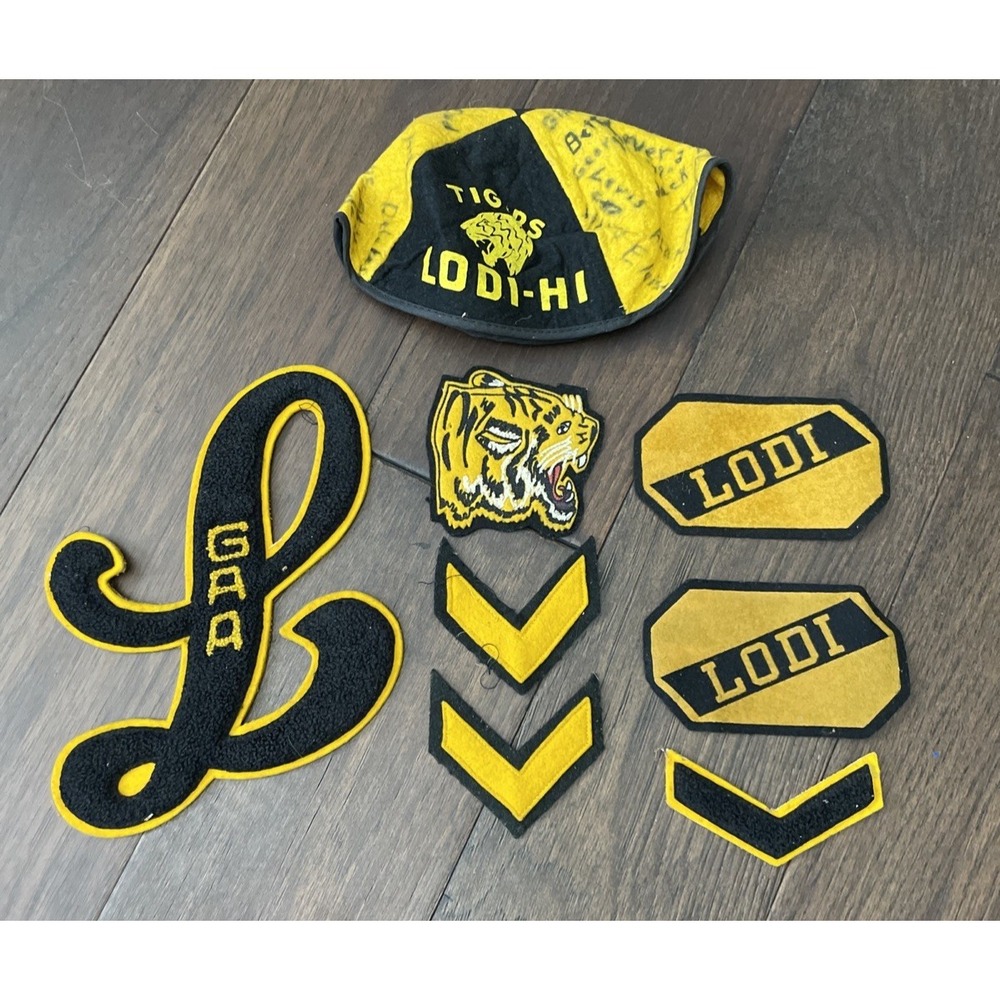 Vintage 1948s Lodi-Hi Tigers Lowe & Campbell Letterman's‎ Patch Set